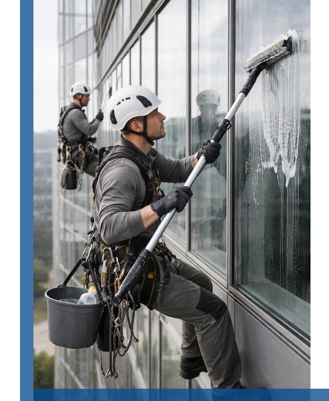 Высотная мойка сплошного остекления с выездом в Великих Луке