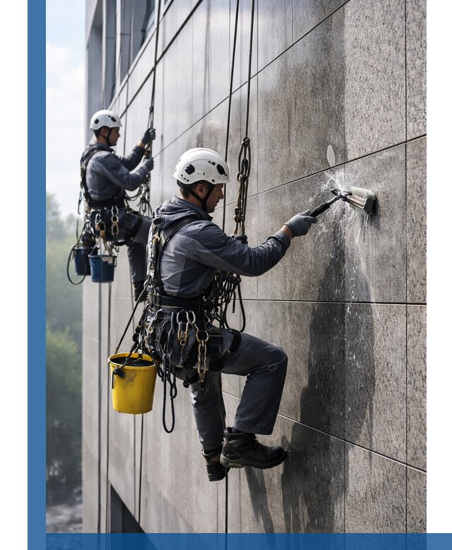 Профессиональная мойка фасада из керамогранита в Великих Луке