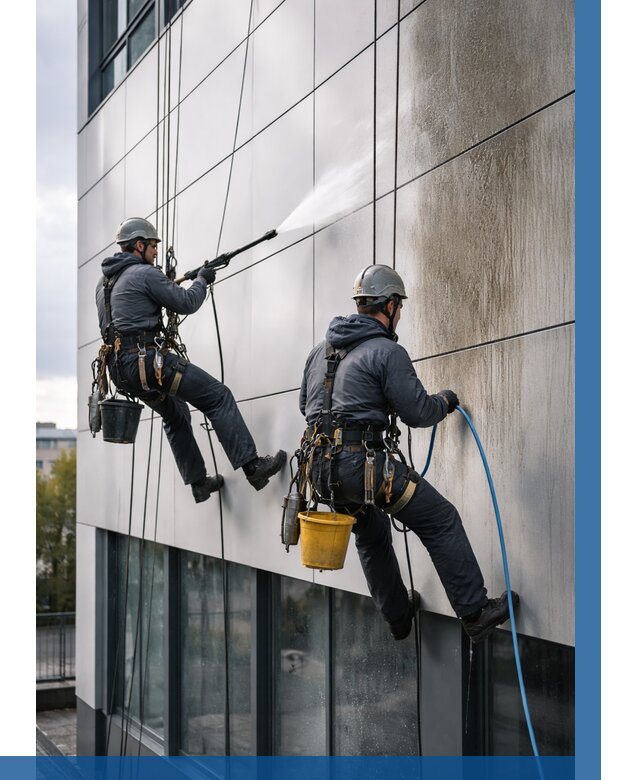 Мойка фасада из композита в Великих Луке по цене от 310 р. | ВЫСОТНИК-Вкл