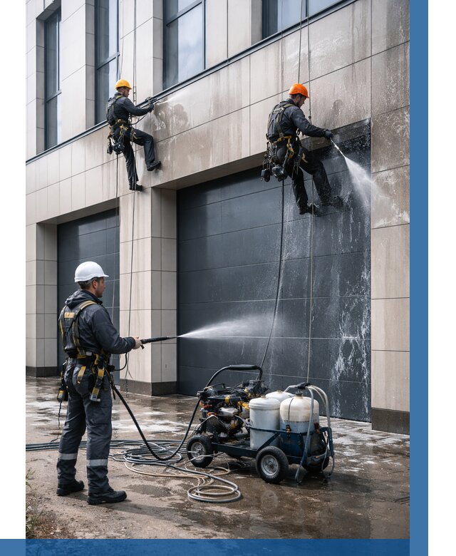 Послестроительная мойка фасада в Великих Луке от 310 р. | ВЫСОТНИК-Вкл