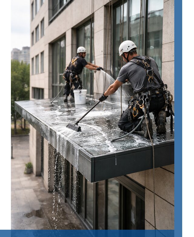 Мойка козырьков и навесов в Великих Луке от 3618 р. | ВЫСОТНИК-Вкл