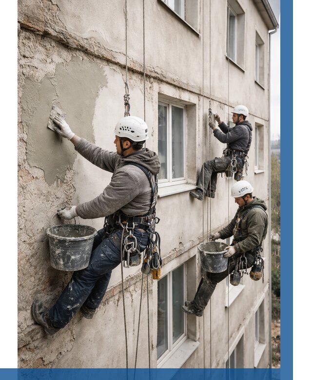 Ремонт штукатурного фасада в Великих Луке от 775 р. под ключ | ВЫСОТНИК-Вкл