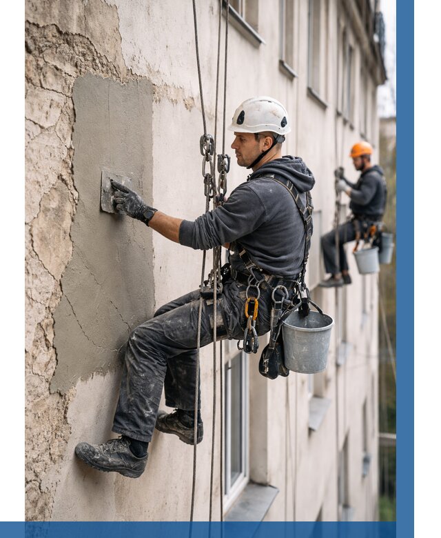 Восстановление штукатурки фасада в Великих Луке от 1240 р. | ВЫСОТНИК-Вкл