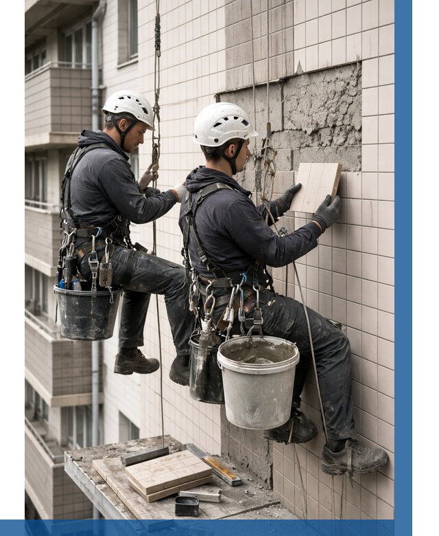 Ремонт облицовки фасада плиткой в Великих Луке от 1861 р. | ВЫСОТНИК-Вкл