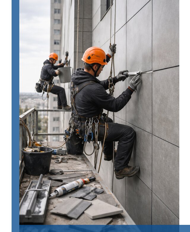 Профессиональный ремонт фасада из керамогранита в Великих Луке