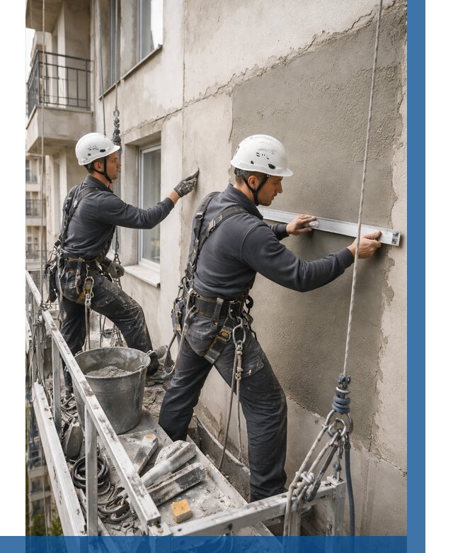 Штукатурка фасада на высоте в Великих Луке от 930 р. | ВЫСОТНИК-Вкл