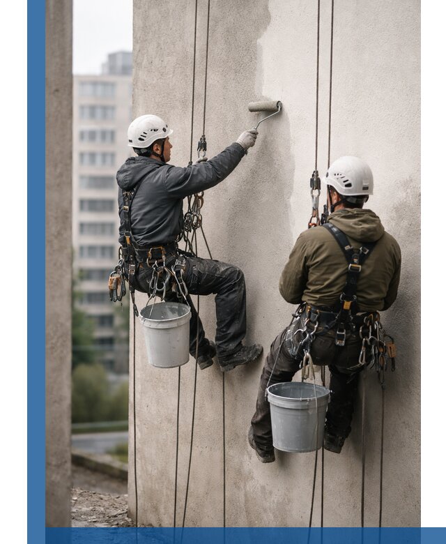 Покраска фасадов высотными альпинистами в Великих Луке с гарантией