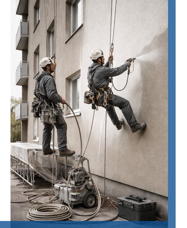 Безвоздушная покраска фасада в Великих Луке от 227 р/м² | ВЫСОТНИК-Вкл