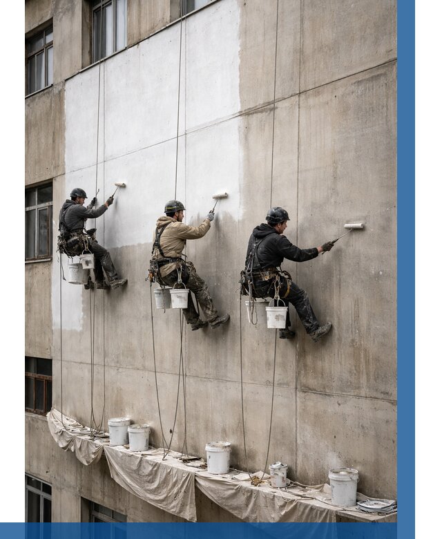 Покраска бетонного фасада в Великих Луке от 362 р за м2 | ВЫСОТНИК-Вкл