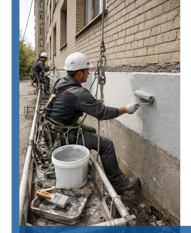 Окраска цоколя здания в Великих Луке профессионально и надежно