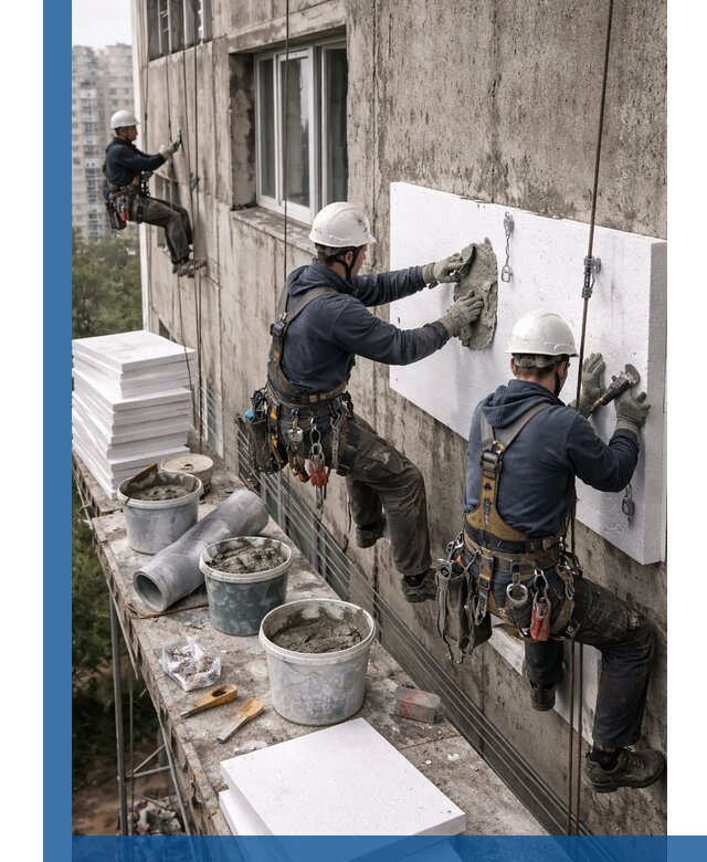 Утепление фасада пенополистиролом в Великих Луке под ключ