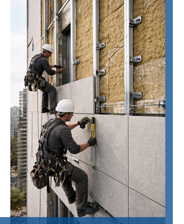 Монтаж вентилируемого фасада в Великих Луке от 3618 р. | ВЫСОТНИК-Вкл