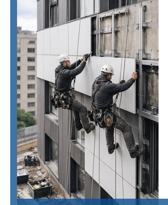 Монтаж композитных панелей фасада в Великих Луке под ключ