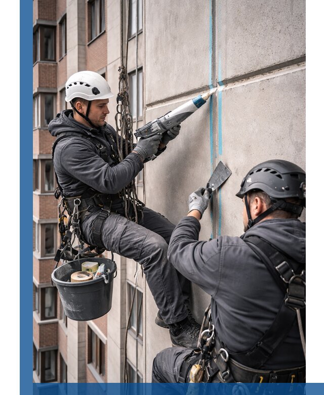 Вторичная герметизация швов фасада и кровли в Великих Луке
