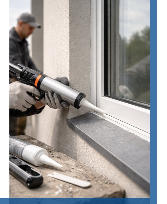 Герметизация монтажных швов окон в Великих Луке от 672 р. | ВЫСОТНИК-Вкл