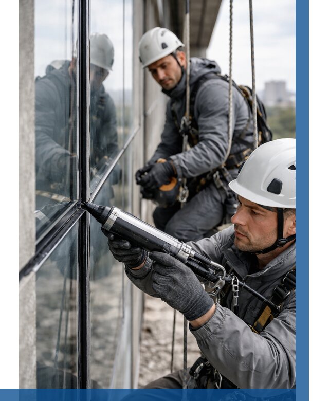 Герметизация витражных швов в Великих Луке от 672 р. | ВЫСОТНИК-Вкл