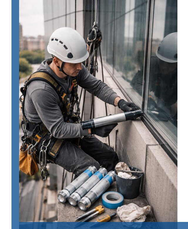 Герметизация стыков витража в Великих Луке для герметичных фасадов