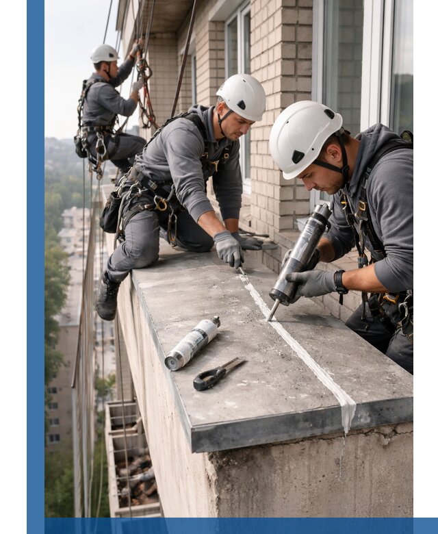 Герметизация балконного козырька в Великих Луке профессионально