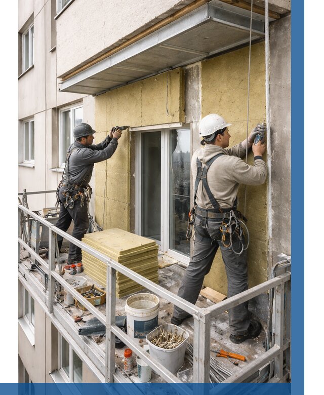 Утепление балкона снаружи в Великих Луке от 1654 р. под ключ ВЫСОТНИК-Вкл