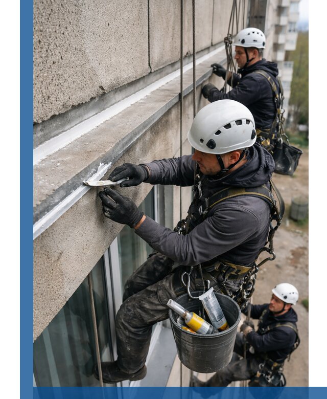 Герметизация примыкания балкона в Великих Луке под ключ с гарантией