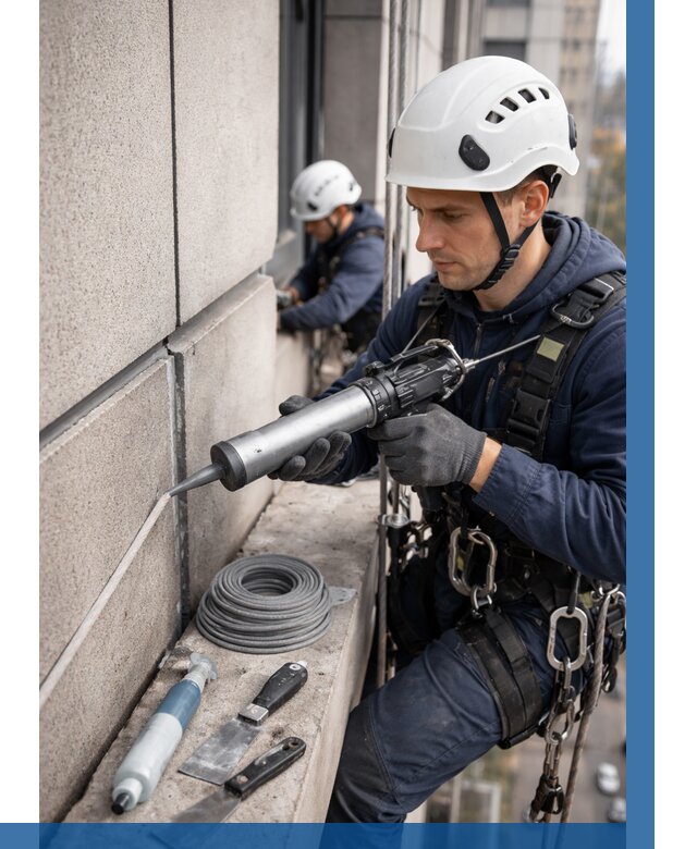 Герметизация деформационных швов фасада в Великих Луке от 724 | ВЫСОТНИК-Вкл