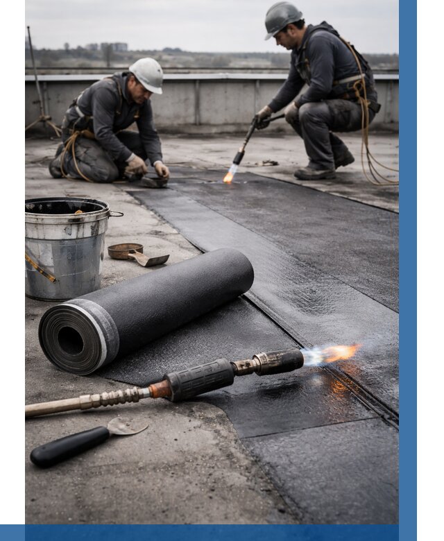 Ремонт рулонной кровли в Великих Луке от 672 р. | ВЫСОТНИК-Вкл