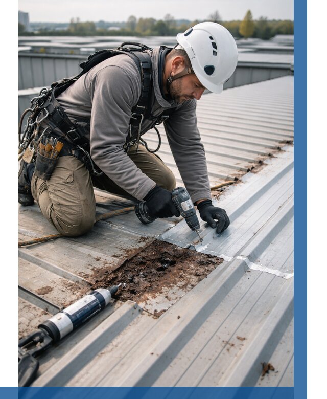 Ремонт профнастила на кровле в Великих Луке от 724 р. | ВЫСОТНИК-Вкл