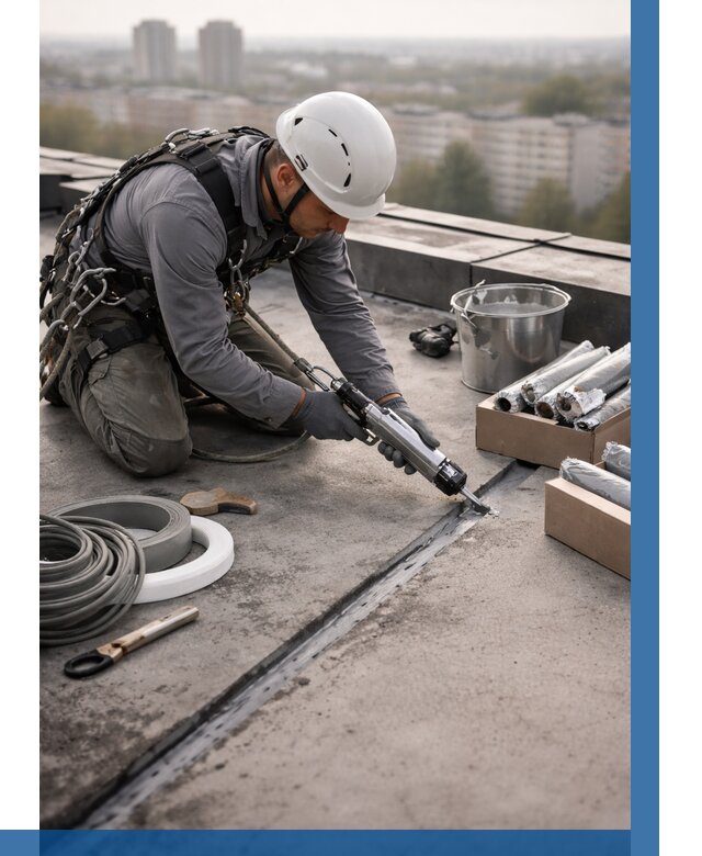 Герметизация швов кровли в Великих Луке от 465 р./м2 | ВЫСОТНИК-Вкл