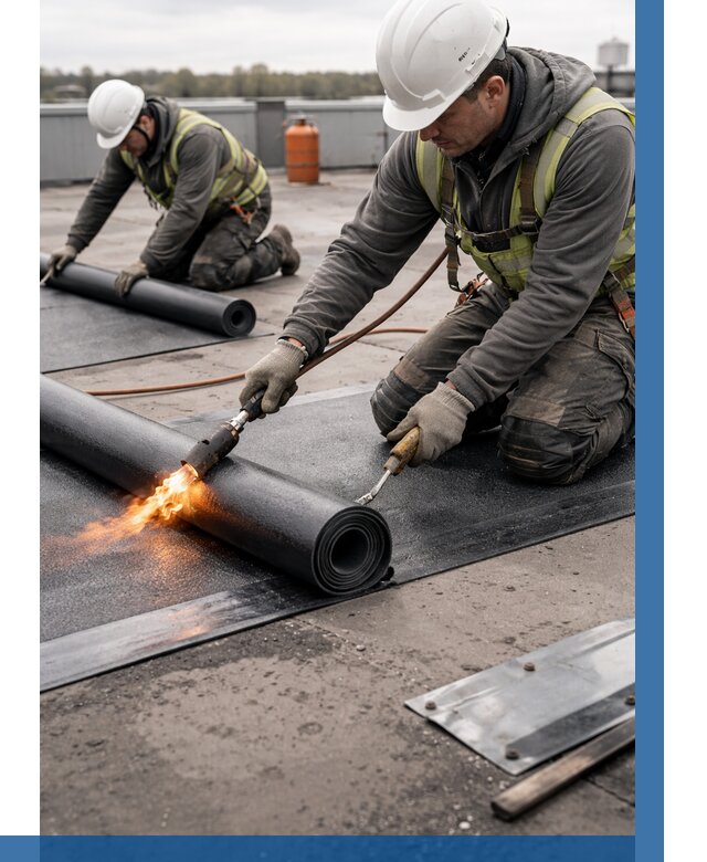 Монтаж наплавляемой кровли в Великих Луке от 879 р. — ВЫСОТНИК-Вкл