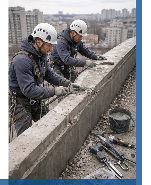 Ремонт парапета на кровле в Великих Луке от 1551 р. | ВЫСОТНИК-Вкл