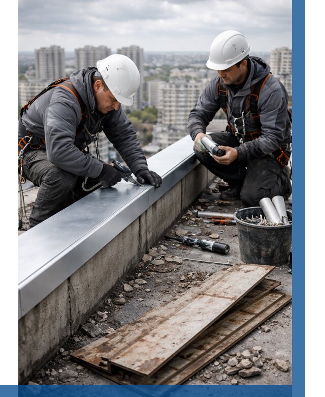 Замена парапетных крышек под ключ в Великих Луке от 1240 р. | ВЫСОТНИК-Вкл