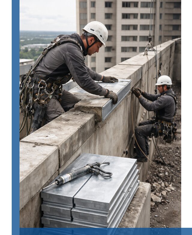 Замена парапетных крышек и установка новых в Великих Луке