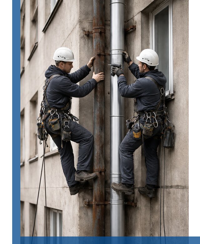 Замена водосточных труб в Великих Луке: монтаж и демонтаж под ключ