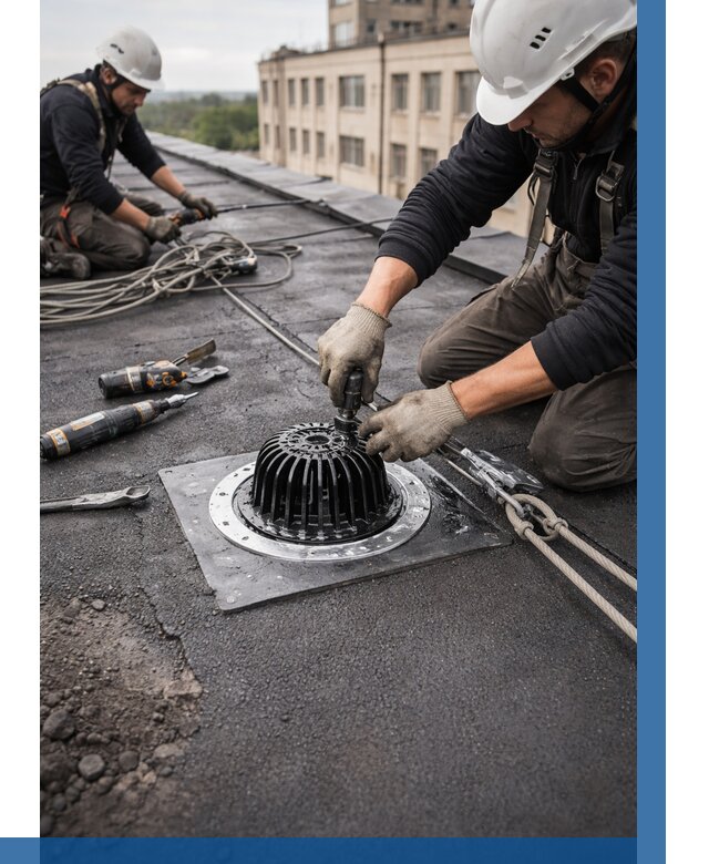 Установка водосточных воронок в Великих Луке цена от 3618 р. | ВЫСОТНИК-Вкл