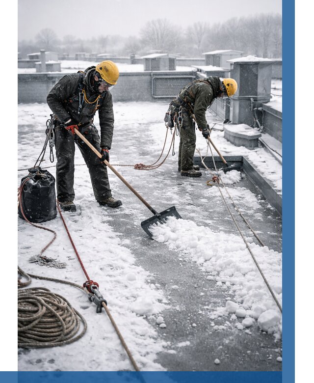 Очистка крыши от снега в Великих Луке от 7753 р. | ВЫСОТНИК-Вкл