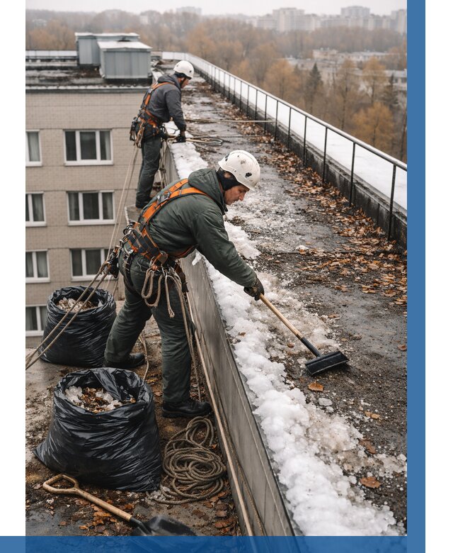 Очистка кровли по периметру в Великих Луке от 569 р. | ВЫСОТНИК-Вкл