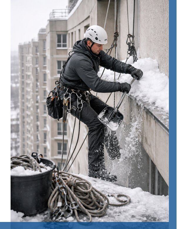 Очистка карнизов от снега в Великих Луке от 310 р. | ВЫСОТНИК-Вкл