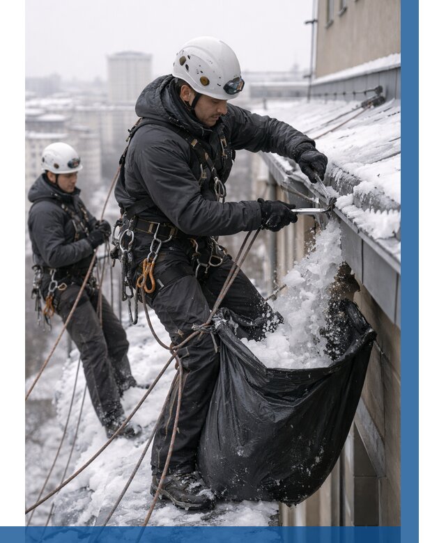 Аварийная очистка крыши в Великих Луке под ключ от 310 р. | ВЫСОТНИК-Вкл