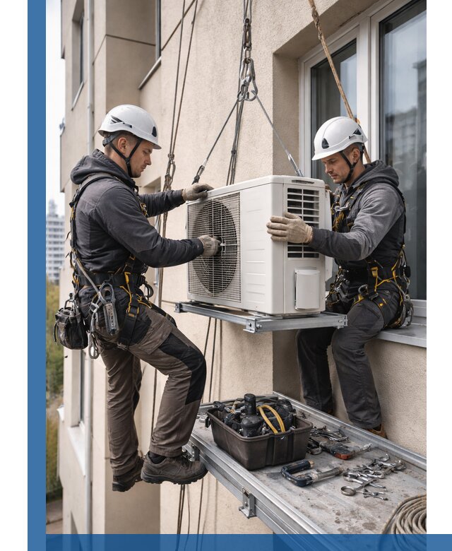 Перенос внешнего блока кондиционера в Великих Луке с монтажом и крепежом