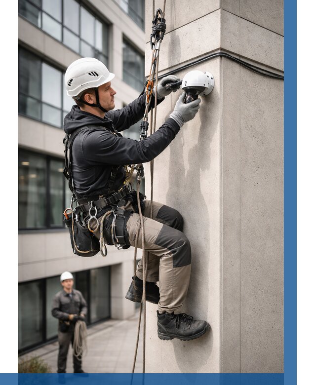 Монтаж камер видеонаблюдения на фасаде в Великих Луке от 8786 р.-ВЫСОТНИК-Вкл