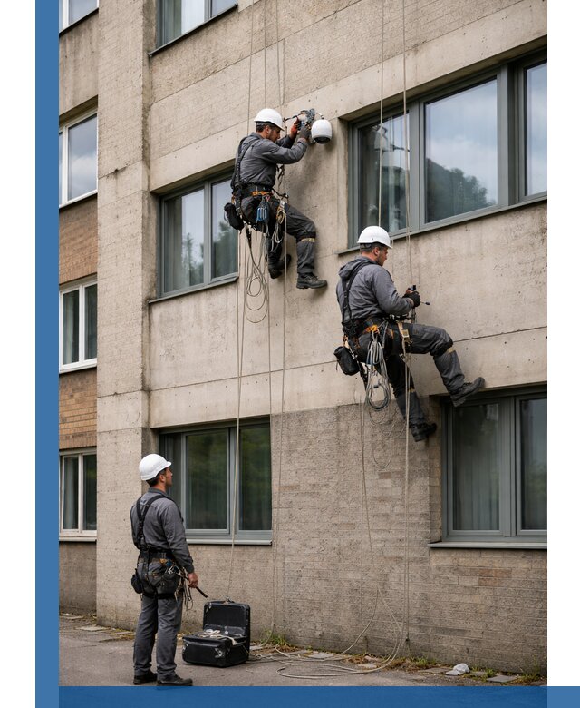 Монтаж фасадных камер видеонаблюдения в Великих Луке под ключ