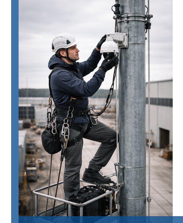 Профессиональная установка видеокамер на мачте в Великих Луке