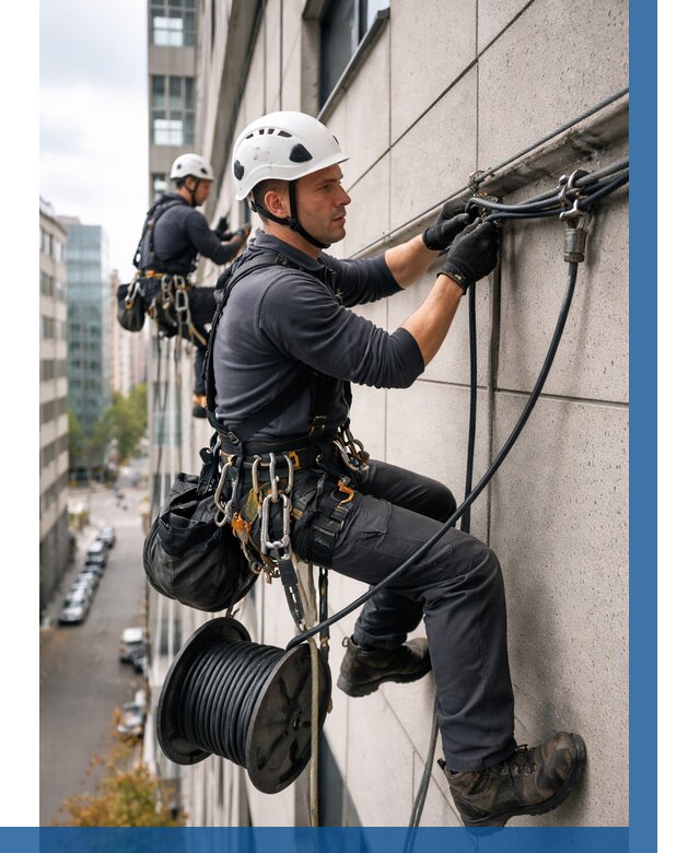 Прокладка кабеля по фасаду в Великих Луке от 362 р. | ВЫСОТНИК-Вкл