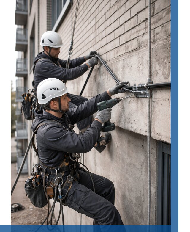 Крепление кабеля на фасаде в Великих Луке от 362 р. | ВЫСОТНИК-Вкл