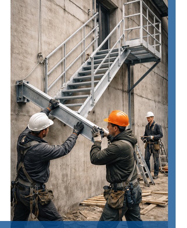 Монтаж металлических лестниц в Великих Луке от 15506 р. | ВЫСОТНИК-Вкл