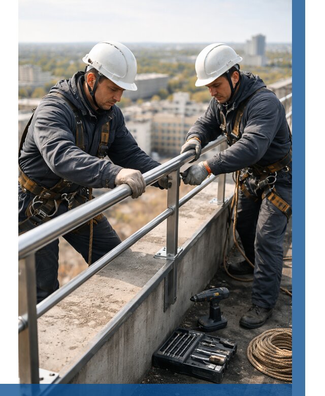 Монтаж перил на высоте в Великих Луке от 2584 р. | ВЫСОТНИК-Вкл