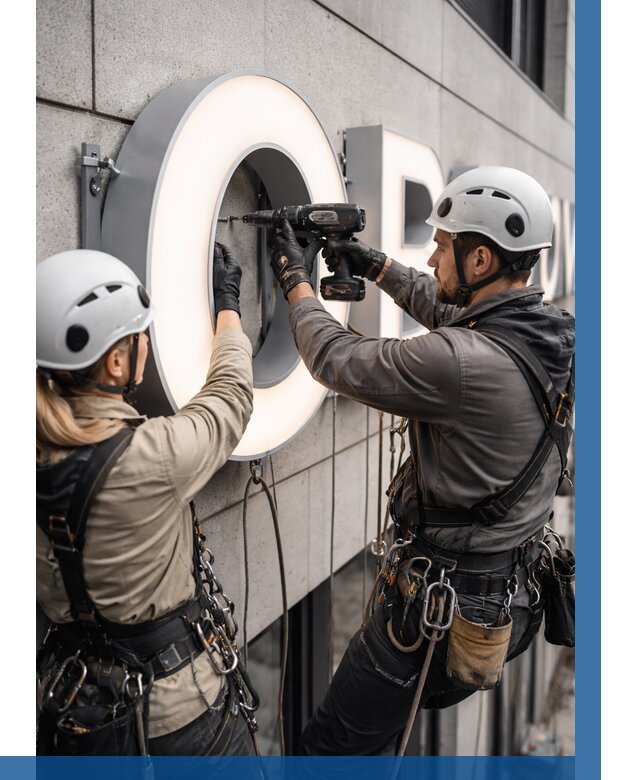 Монтаж световых букв в Великих Луке от 3101 р. под ключ ВЫСОТНИК-Вкл