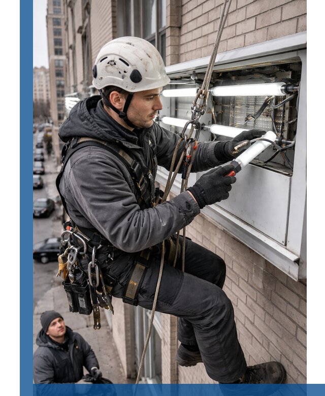 Профессиональная замена ламп в наружной вывеске в Великих Луке