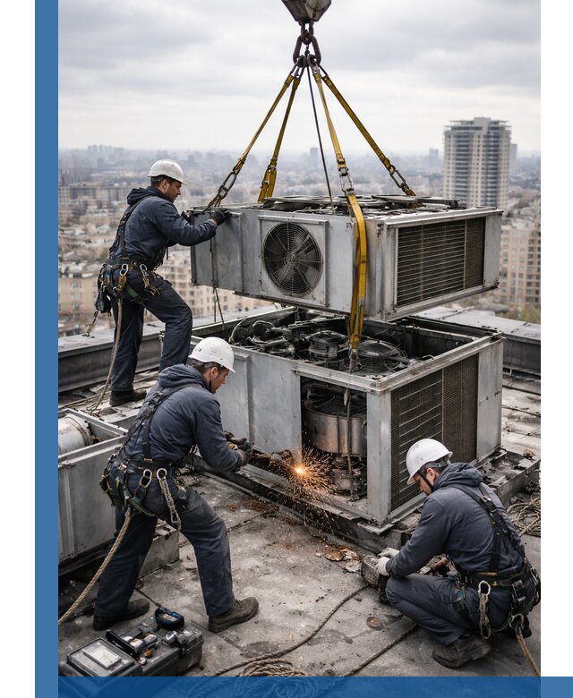 Демонтаж крышной установки в Великих Луке любой сложности