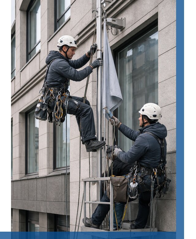 Установка флагов на фасаде в Великих Луке от 4652 р. | ВЫСОТНИК-Вкл